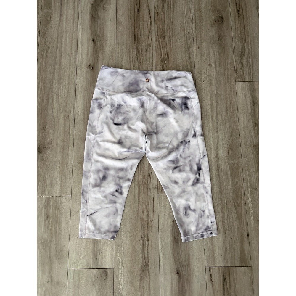 Parwin Capri Leggings Women 2XL Tie Dye Marble Print Stretch High Waist Athletic